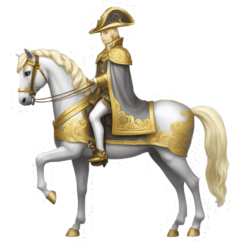 Gilded saddle vintage gray piebald horse gilded robes emoji