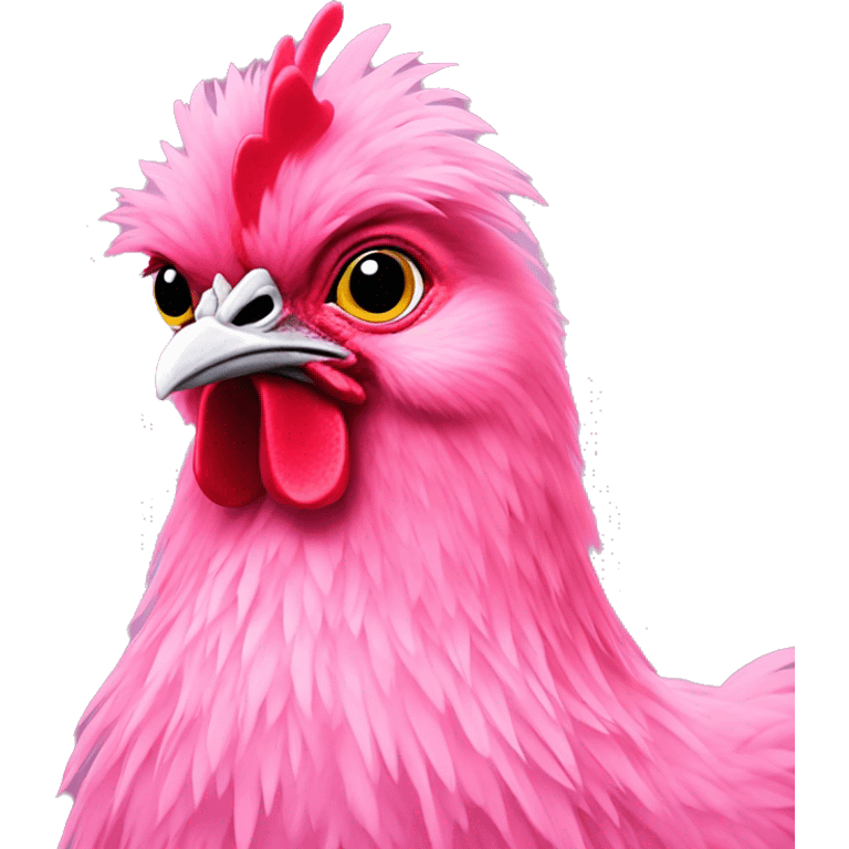 Pink silkie chicken emoji