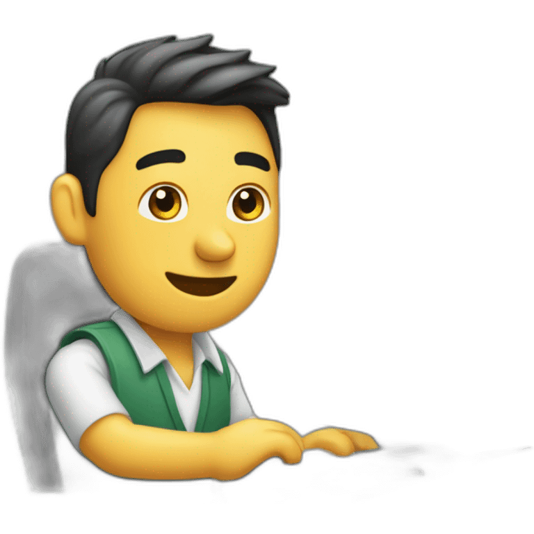 Uruguaya trabajando en una computadora emoji