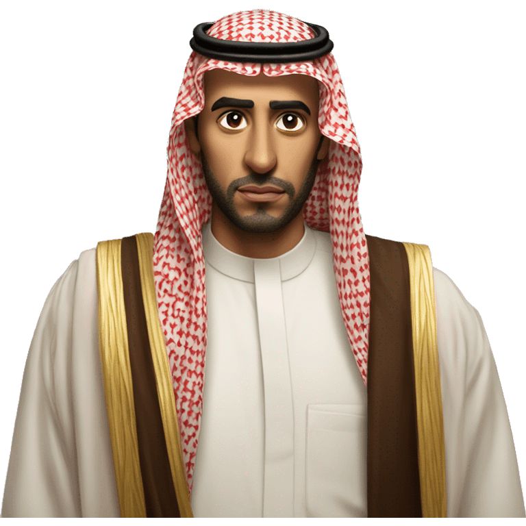 photorealistic  Faisal King of Saudi Arabia serious emoji