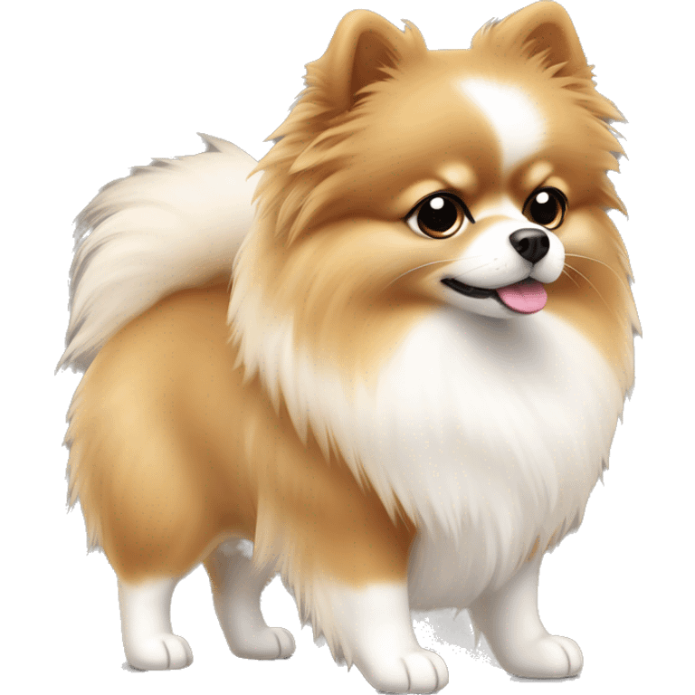 Tan and white Pomeranian ￼ emoji