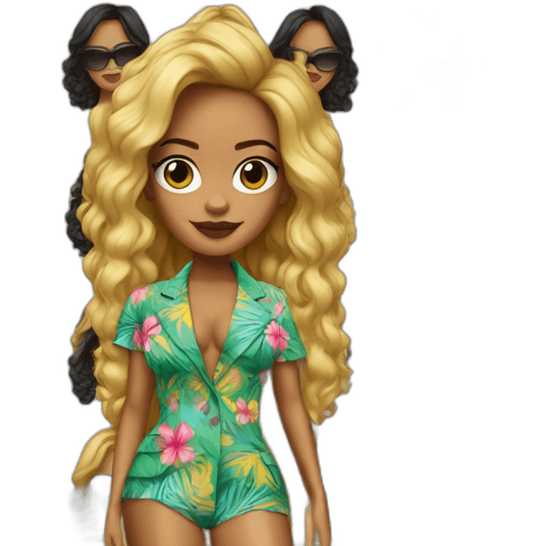 rihanna wearing a hawaii suit emoji