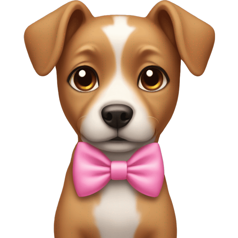 cute dog wearing pink bow emoji