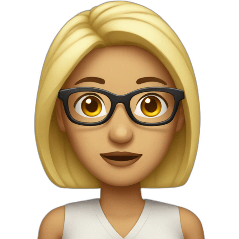 mujer con lentes emoji