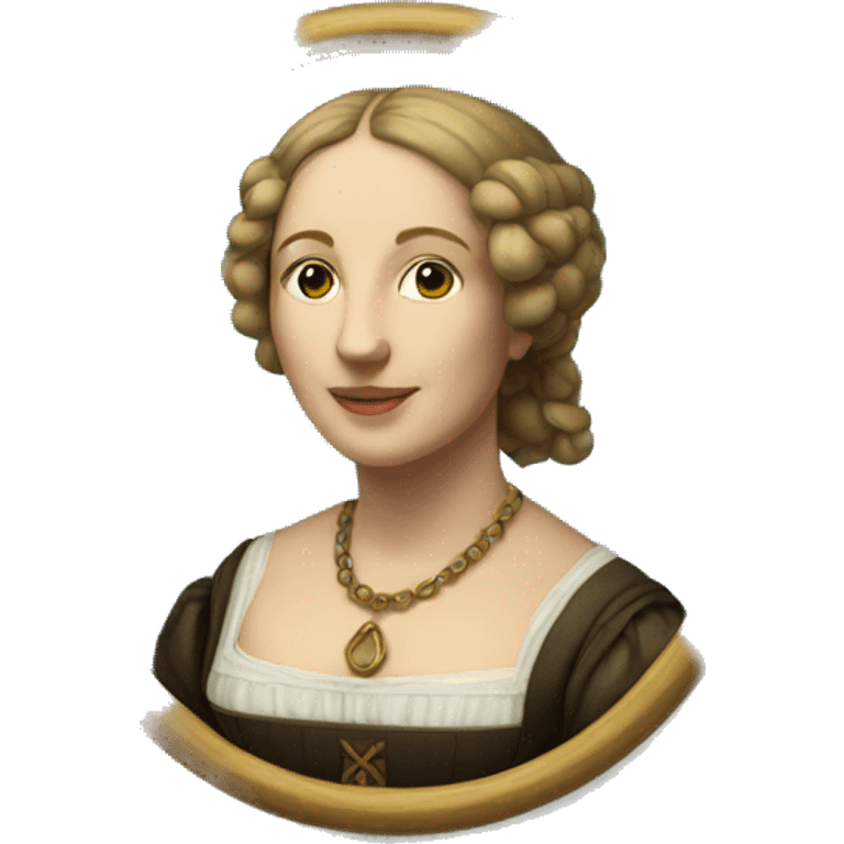 a framed portrait of a Renaissance woman emoji