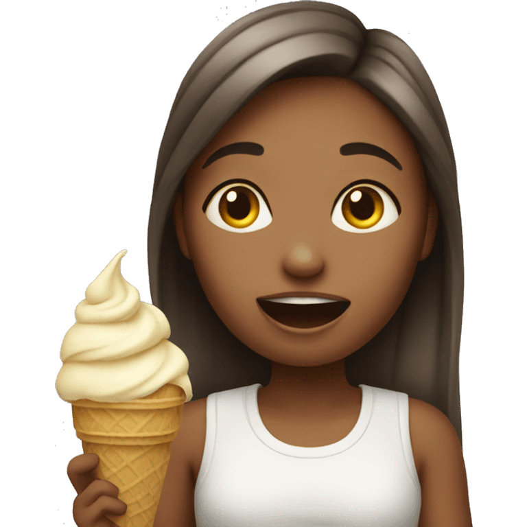 Girl eating ice cream emoji