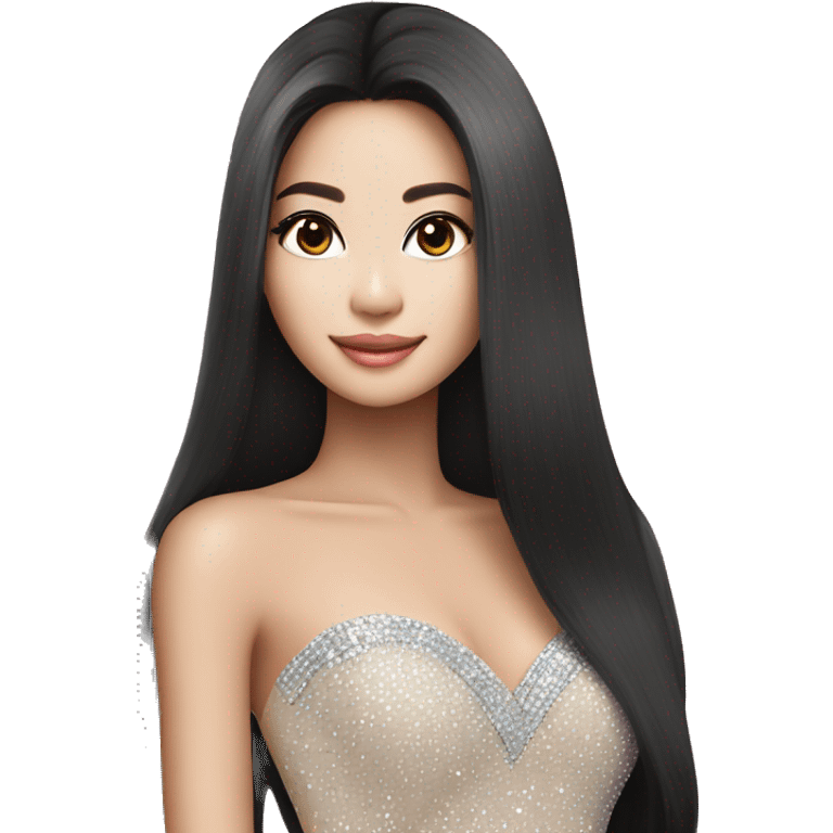 Miss universe Thailand with long straight hair emoji