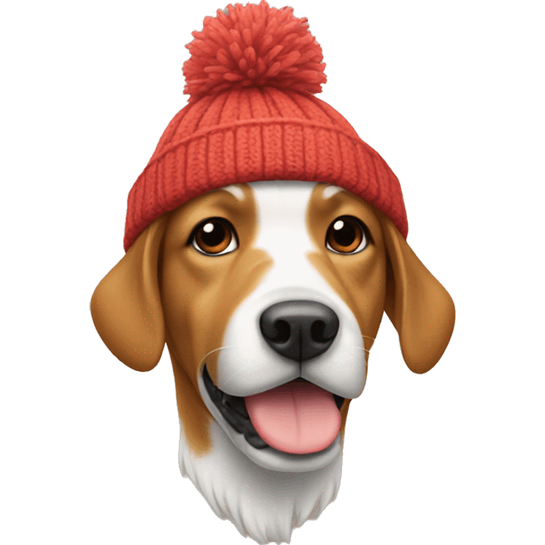 Dog wearing a winter hat emoji