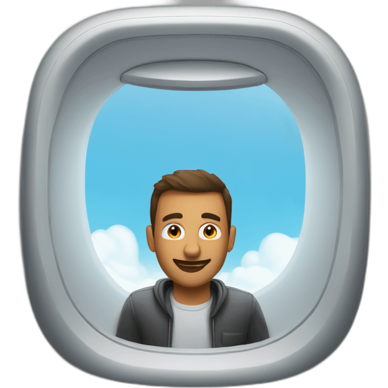 Plane window sitting man emoji