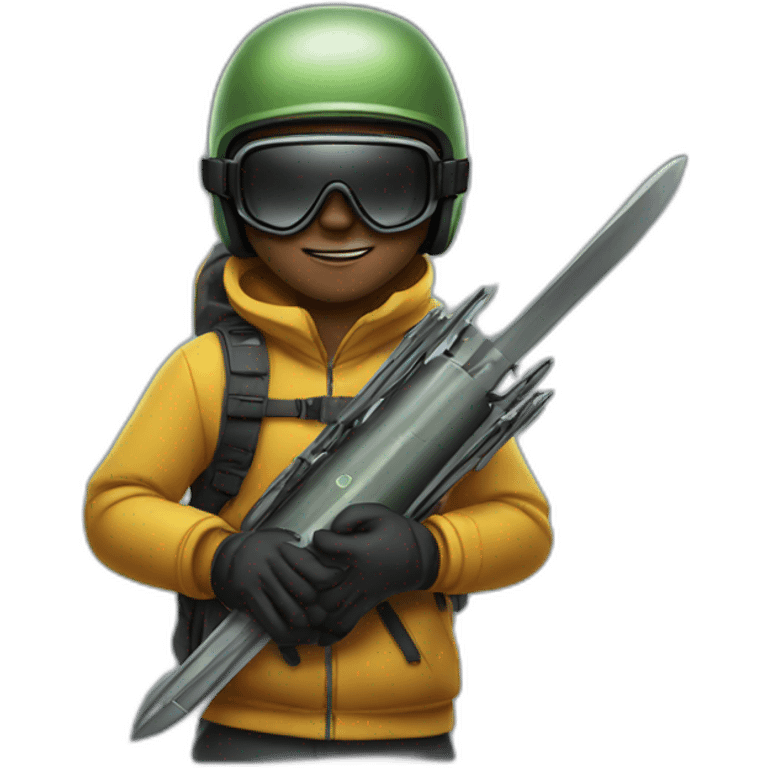 Snoboarder holding a panzer bullet emoji