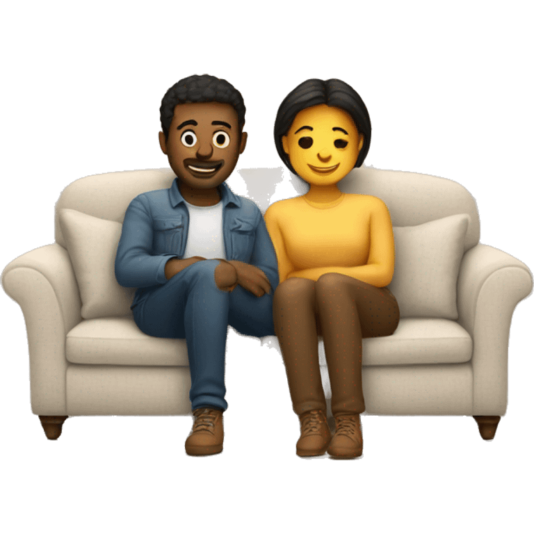 two lovers on a cozy sofa emoji