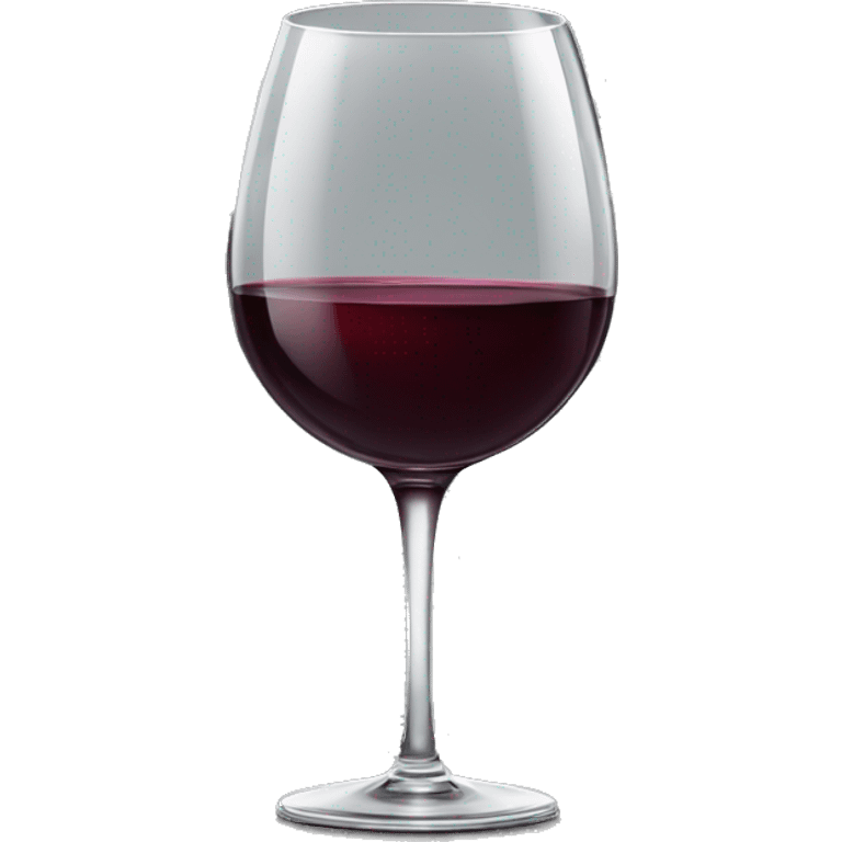 Two red wine glasses, one glass at 45 degree angle emoji