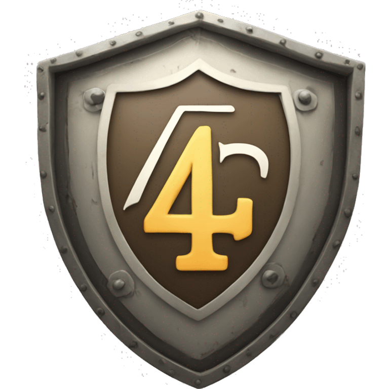 Shield whit a number 45 printed in the middle emoji