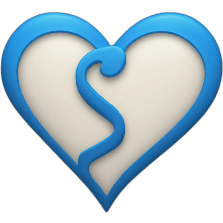 Blue heart with C and J inside emoji