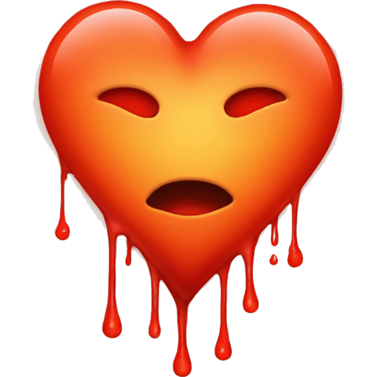 bleeding red heart glowing red-orange emoji