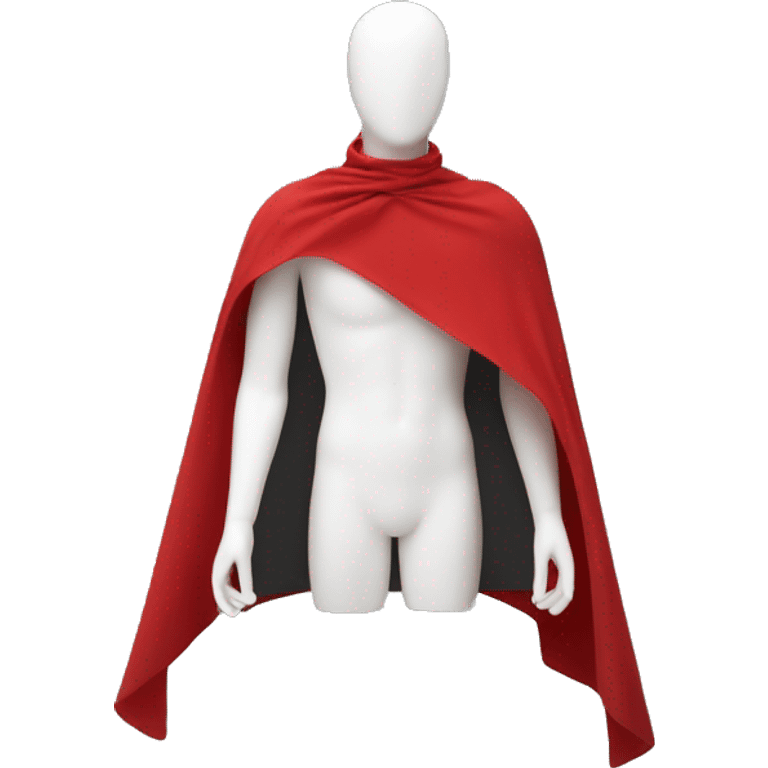 faceless white mannequin flying red cape emoji