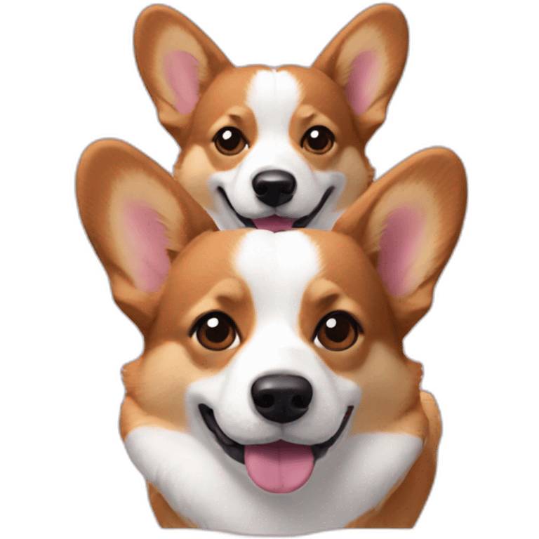 A corgi with 3 heads emoji