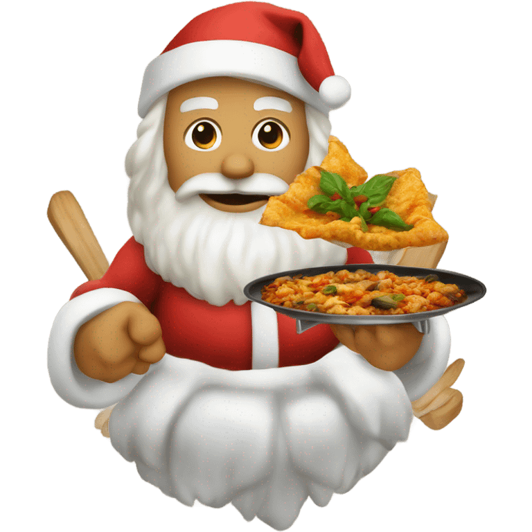 santa with a paella emoji