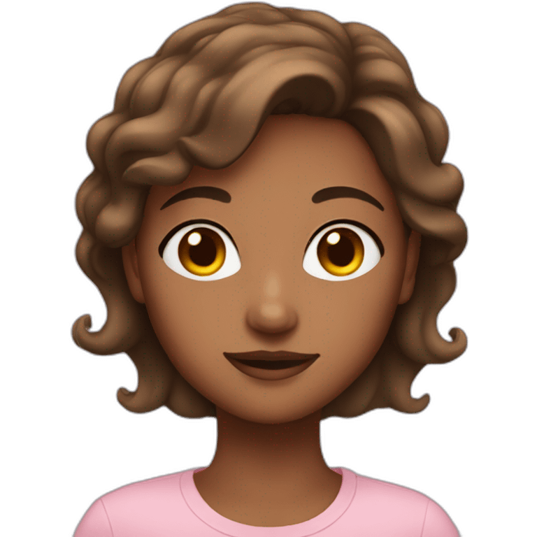 lesbian brown haired girl emoji