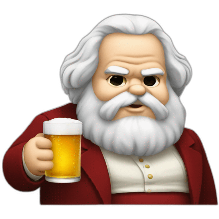 fat karl marx drinks beer emoji