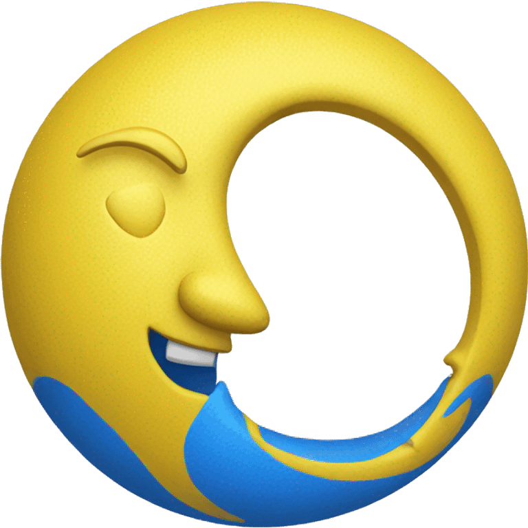 Blue crescent next to a yellow orb sphere emoji