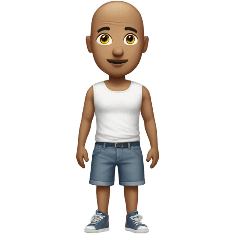 Bald man standing in shorts emoji