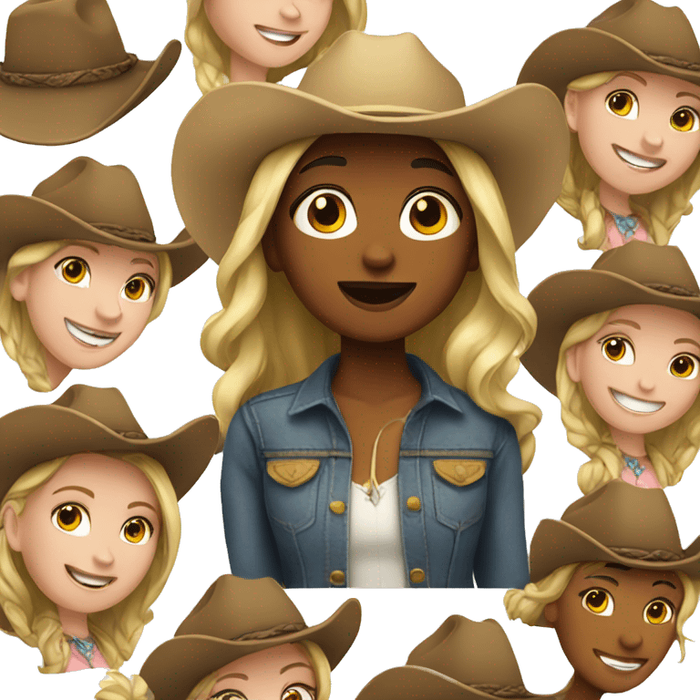 girl with cowboy hat emoji