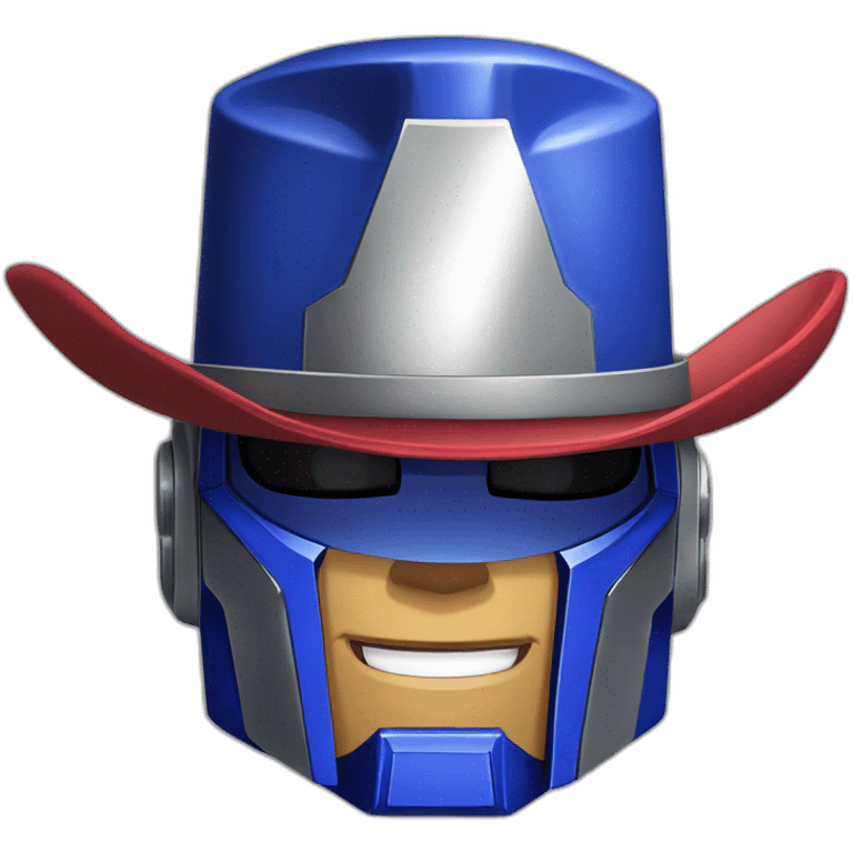 Optimus prime winking with a cowboy hat emoji