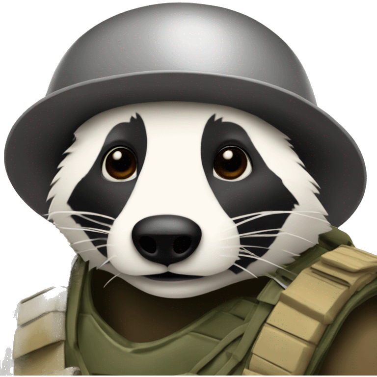 badger with soldier hat emoji