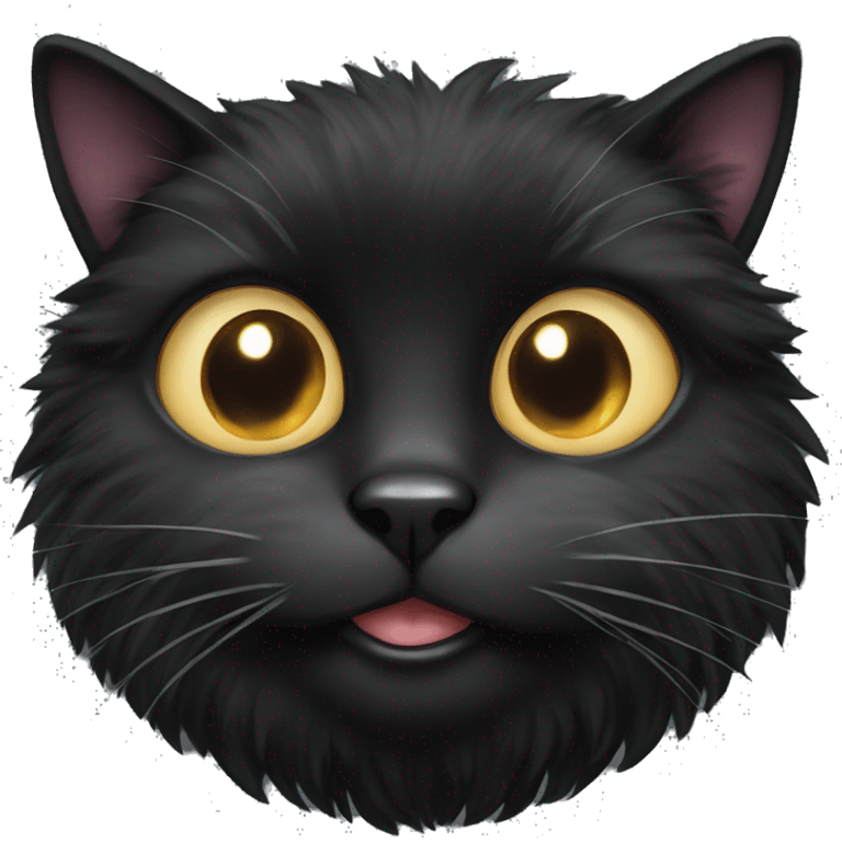 Black fluffy cat emoji