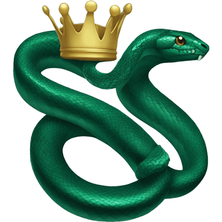 A dark emerald snake with a crown head emoji