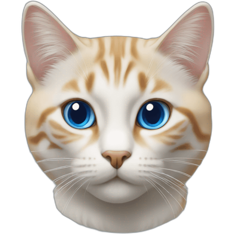 Un chat bleu avec un champion emoji