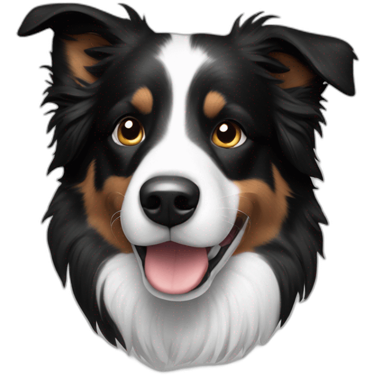 border collie only black white emoji