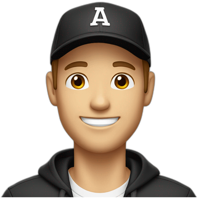 Light short brown haired man, light stubble with black baseball cap, happy thumbs up emoji