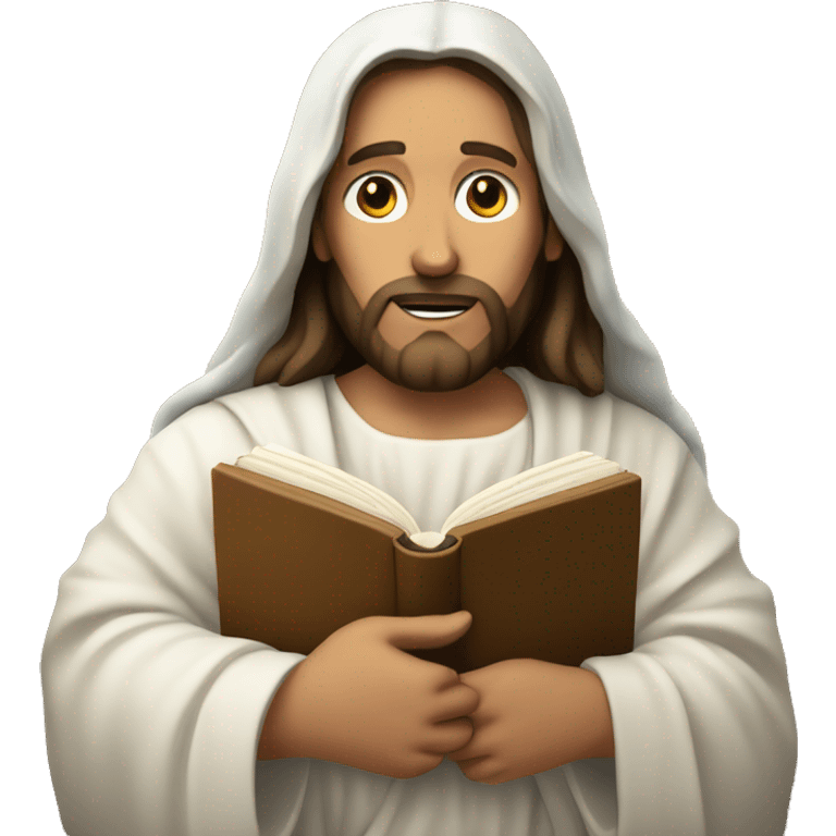 Jesus Christ holding an open Bible emoji