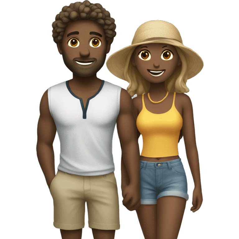 couple on a beach emoji