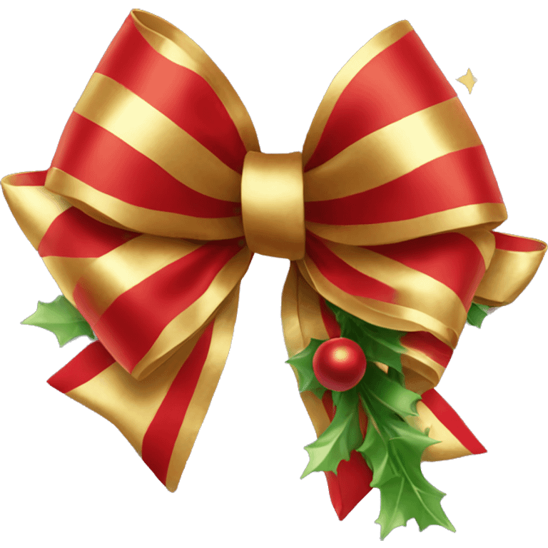 Bow with christmas deco  emoji