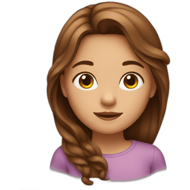 girl with long brown hair emoji