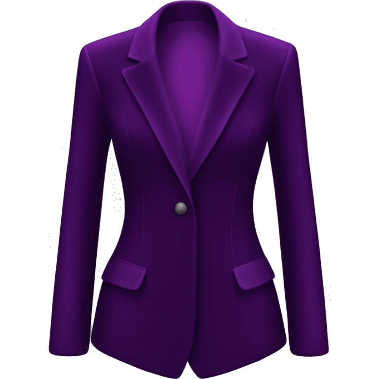 Realistic isolated dark purple velvet feminine fashion blazer. emoji