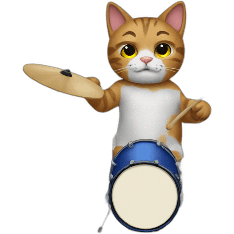 Cat play drums emoji