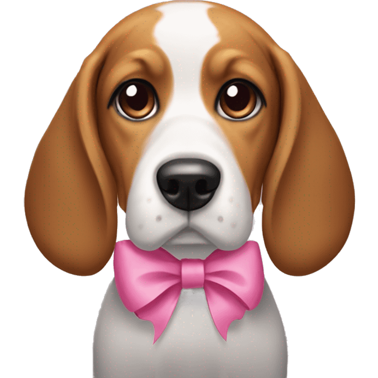 Beagle with pink bow emoji