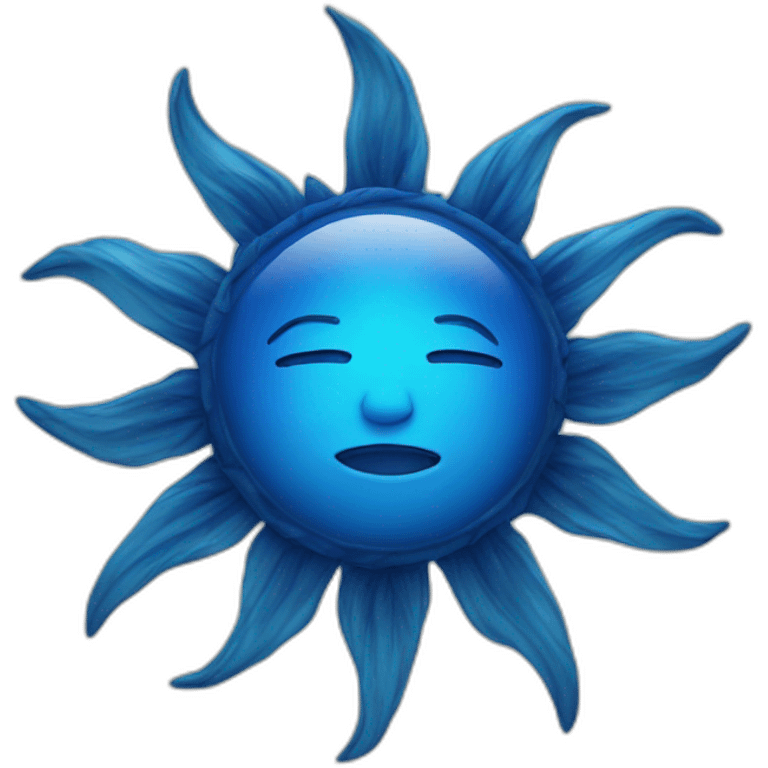 Blue sun emoji