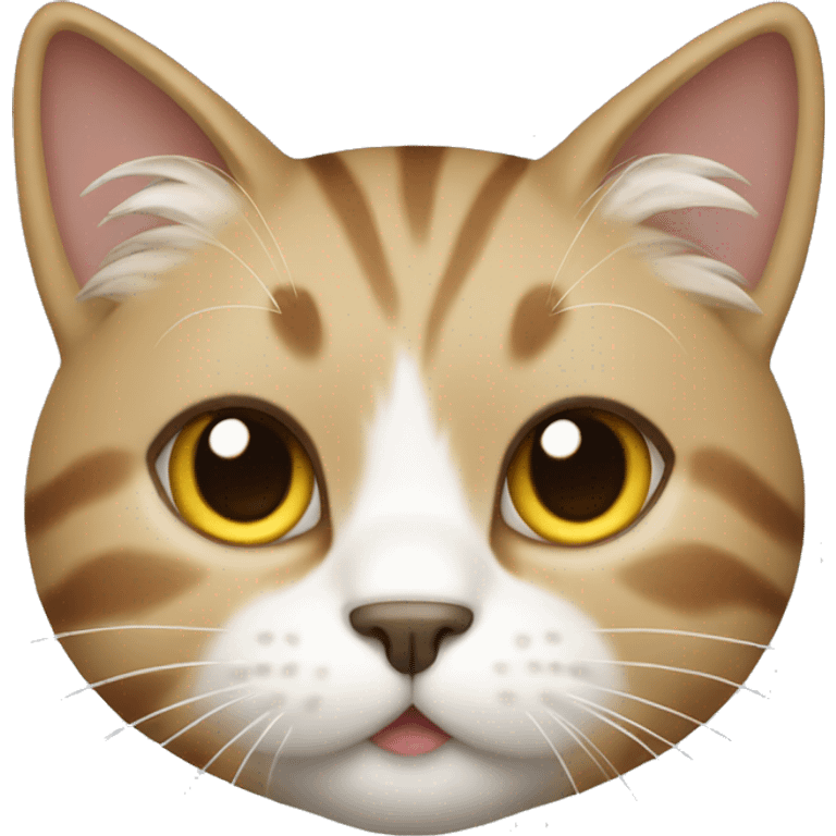 Cat with brown, blonde and white hair emoji