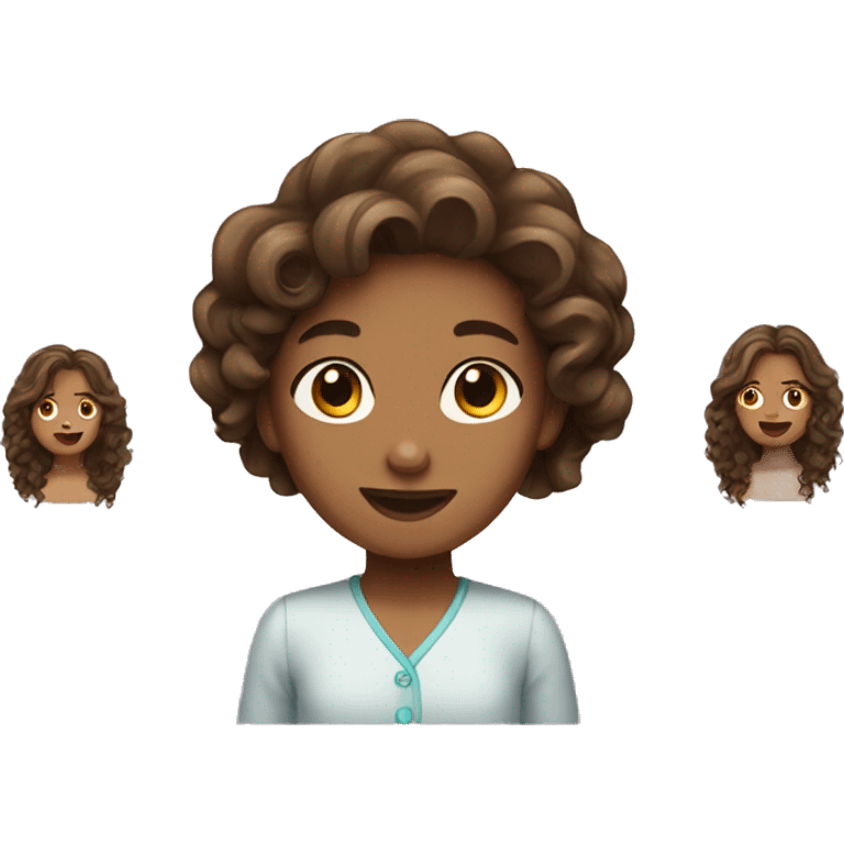 brown haired girl with wavy hair emoji