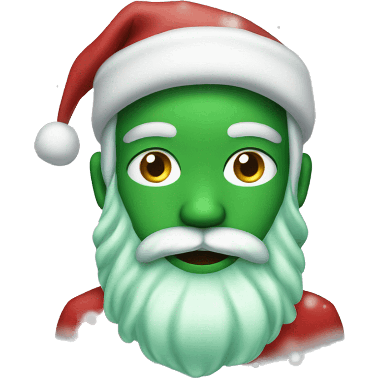 santa boy with green skin in the snow  emoji