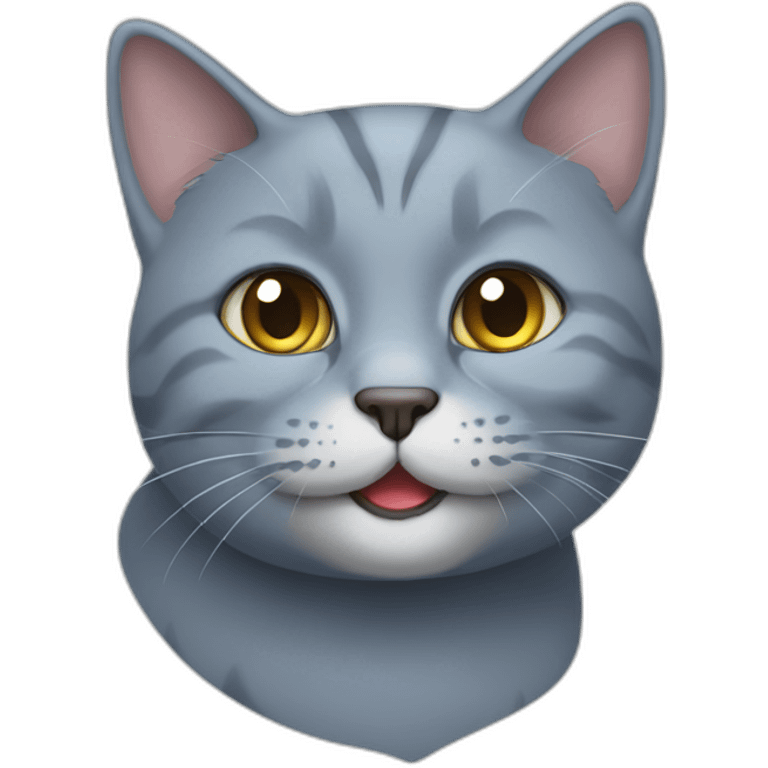 smiling British blue senior Cat emoji