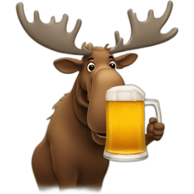 Moose with beer emoji