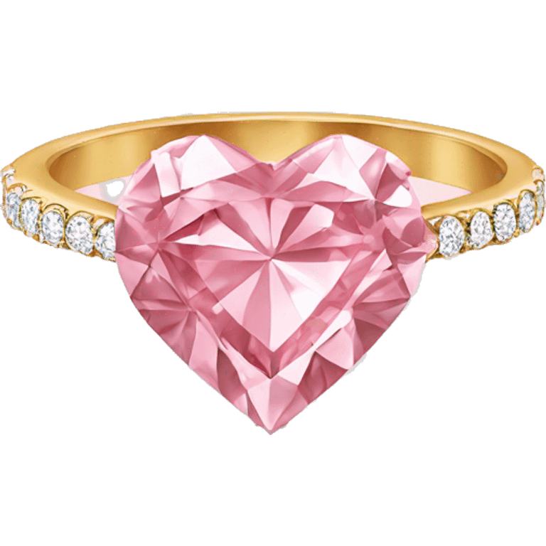 Heart Shaped Shiny Pink Diamond Ring emoji