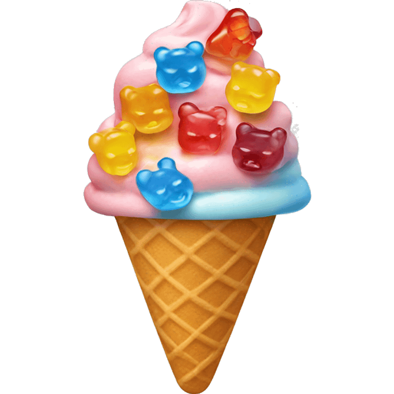 ice cream with gummy bears emoji