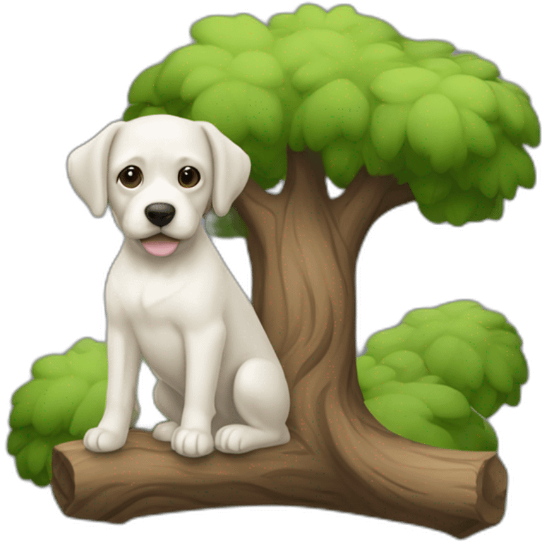 Chien faisant l’arbre droit emoji